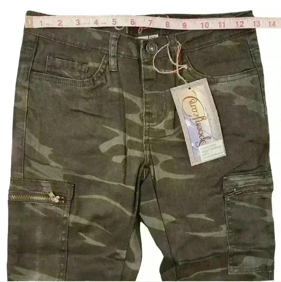 Spoon Jeans Camo Camoflauge Ankle Zip Five-Pocket Style Pants Jeans - Picture 4 of 10